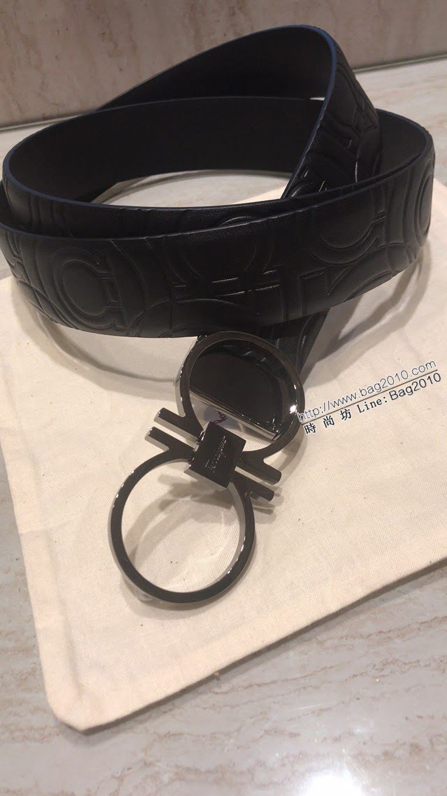 菲拉格慕男士皮帶 Ferragamo經典亮搶磨砂八字扣腰帶  jjp2131